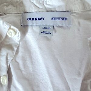 Old Navy Boys L (10-12) White Collared Long Sleeve Button Down